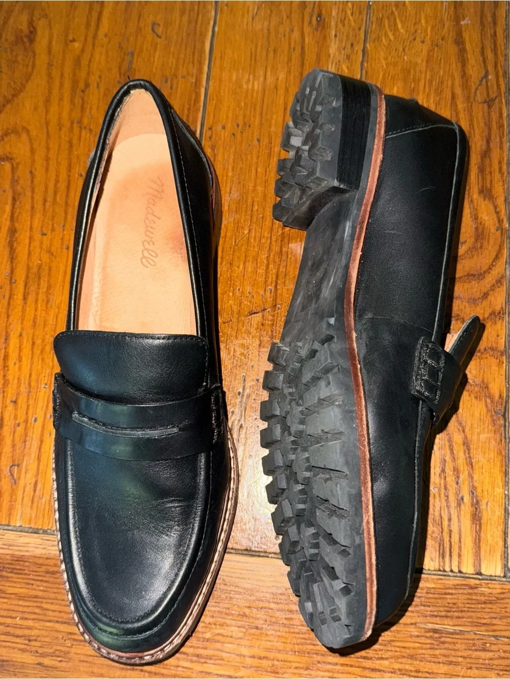 Madewell Black The Corinne Lugsole Leather Loafer Size 9 NEW! No Box. - Picture 7 of 12